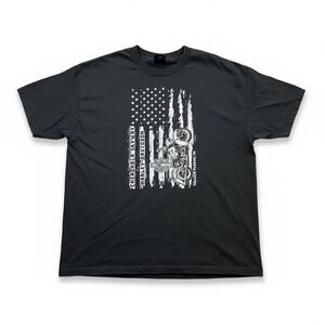 Harley-Davidson American Flag Motorcycle Graphic T-Shirt Men's XL Black Tee